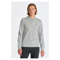 POLOKOŠILE GANT REG SHIELD LS PIQUE RUGGER GREY MELANGE