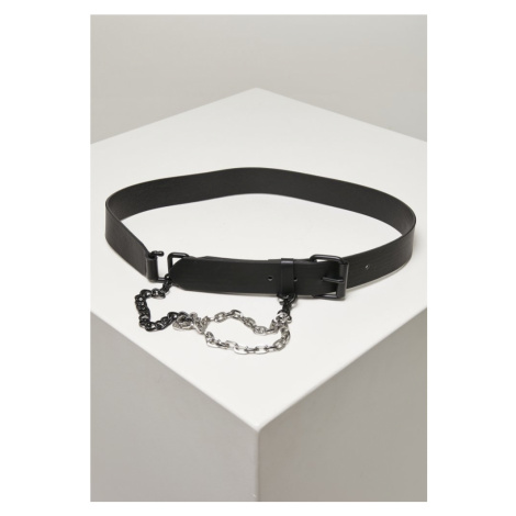 Imitation Leather Belt With Metal Chain