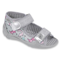 BEFADO 242P105 dívčí sandálky stříbrné dino 242P105_25