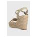 Sandály Tommy Hilfiger ESSENTIAL BASIC WEDGE SANDAL dámské, béžová barva, na klínku, FW0FW07220