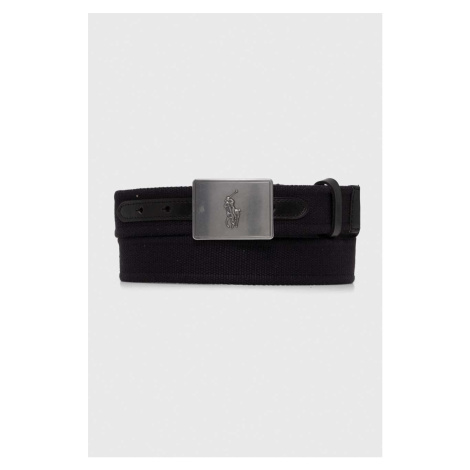Pásek Polo Ralph Lauren pánský, černá barva