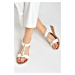 Fox Shoes White Women's Low-heeled Daily Sandals
