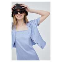 Košile RVCA dámská, fialová barva, relaxed, s klasickým límcem