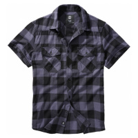 Brandit Košile Checkshirt Halfsleeve černá | šedá