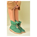 Fox Shoes Women's Green Fabric Casual Boots