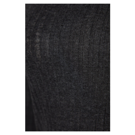 Trendyol Anthracite Melange Lettuce Detailed Corded Cotton Tshirt-Pants Knitted Pajama Set