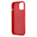 PU Leather Stack Logo Wrist Strap Zadní Kryt pro iPhone 13 Red DKNY