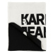 Šála karl lagerfeld jeans knitted logo scarf bílá