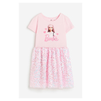 H & M - Žerzejové šaty's flitrovou sukní - růžová