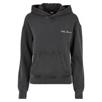 Ladies Small Embroidery Terry Hoody - black