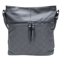 Středně šedá crossbody kabelka s koso vzorem