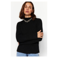 Trendyol černý pletený svetr s vysokým výstřihem