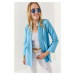 Olalook Women's Baby Blue Shawl Collar Atlas Jacket