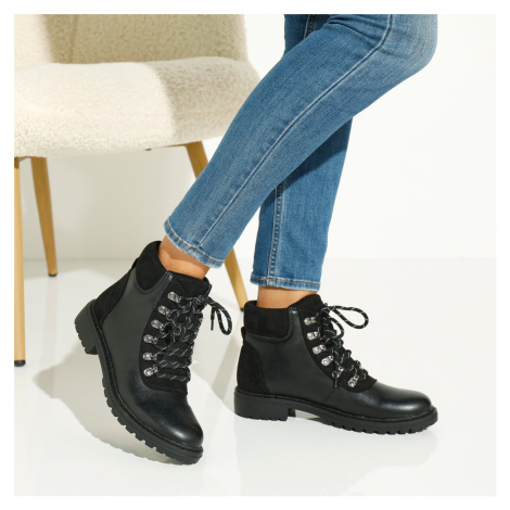 Blancheporte Kotníkové boty ze 2 materiálů, ve sportovním stylu černá