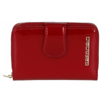 Lakovaná dámská peněženka s klopou Celine, červená