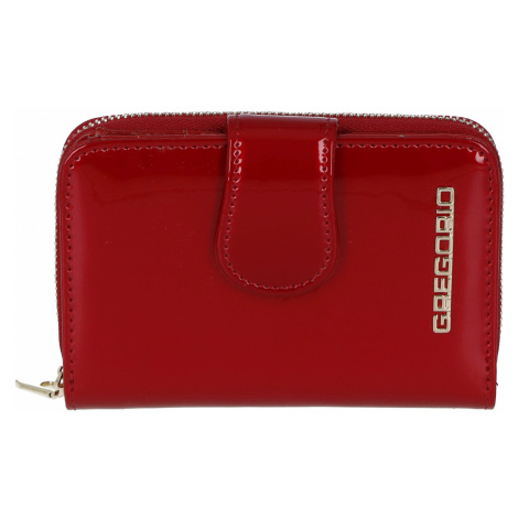 Lakovaná dámská peněženka s klopou Celine, červená GREGORIO