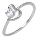 Brilio Silver Stříbrný zásnubní prsten s krystalem Srdce 426 001 00535 04 50 mm