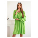 Oversize šaty s volánovými rukávy, světle zelené