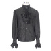 košile pánská DEVIL FASHION - Dracula Gothic Lace Top With Bow Tie - Black