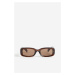 H & M - Hranaté sluneční brýle - béžová
