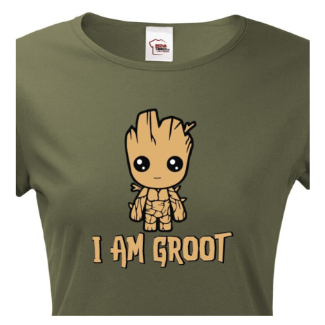 Dámské tričko Groot z filmu Strážci galaxie - Já jsem Groot na triku BezvaTriko