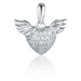 JVD Oblíbený stříbrný přívěsek Srdce s křídly SVLP1142X61BI00