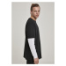 Pánské tričko Urban Classics Oversized Shaped Double Layer LS - černé, bílé