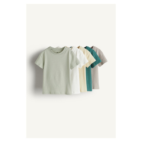 H & M - Bavlněné tričko 5 kusů - zelená H&M
