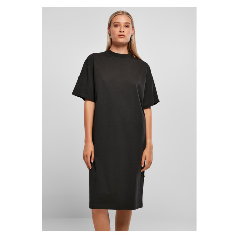 Dámské organické dlouhé oversized triko šaty černé