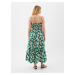 Krémovo-zelené dámské květované maxi šaty GAP