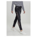 Urban Classics Ladies Denim Lace Up Skinny Pants black washed