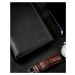 Skládací, vertikální pánská peněženka s kapsou na zip, přírodní kůže
