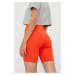 Tréninkové šortky P.E Nation Rudimental dámské, oranžová barva, hladké, high waist