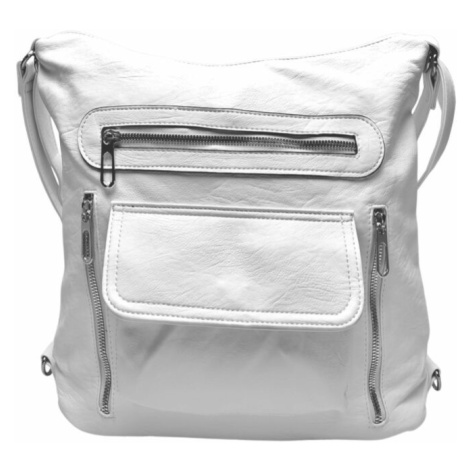 Praktický bílý kabelko-batoh 2v1 s kapsami Tapple