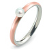 Boccia Titanium Růžově pozlacený titanový prsten s perličkou 0145-03