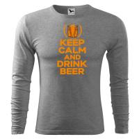 DOBRÝ TRIKO Pánské bavlněné triko Keep calm beer