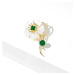 Éternelle Luxusní brož Swarovski Elements Noa - perleť, květina B7167-XR09184 Zelená