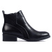 Trendy kotníčkové boty dámské černé na plochém podpatku