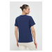 Bavlněné tričko New Balance tmavomodrá barva