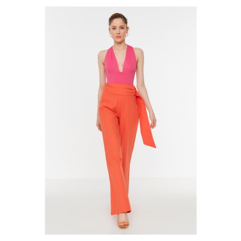 Trendyol Orange Detail příslušenství Tkané kalhoty