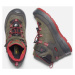 Dětské boty KEEN Redwood Mid WP Youth steel grey/red dahlia EU