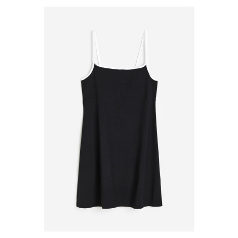 H & M - Žerzejové šaty áčkového střihu - černá H&M