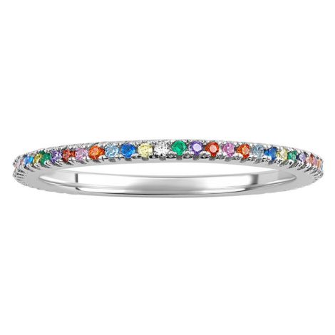 Stříbrný prsten Vally s barevnými Brilliance Zirconia Silvego