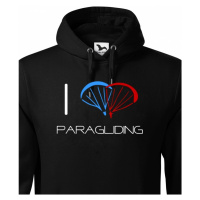 Mikina s motivem I love paragliding