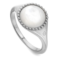 Hot Diamonds Stříbrný prsten s diamantem a perletí Most Loved DR258 60 mm