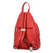 Zajímavý dámský koženkový batoh na jedno rameno Sagar,  červená