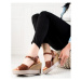 Clowse Krásné dámské hnědé sandály na klínku ruznobarevne