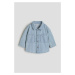 H & M - Košilová bunda z bavlněného kepru - modrá