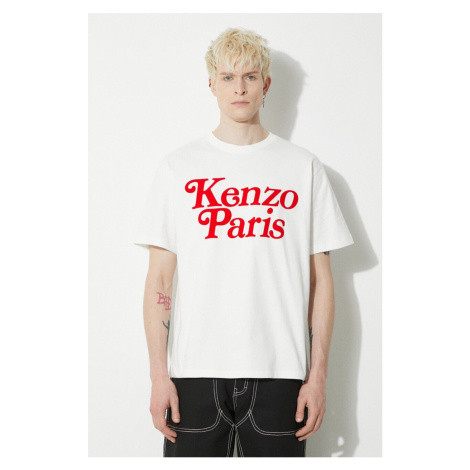Bavlněné tričko Kenzo by Verdy bílá barva, s potiskem, FE55TS1914SY.02