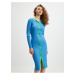 Zeleno-modré dámské pouzdrové šaty Tom Tailor Denim